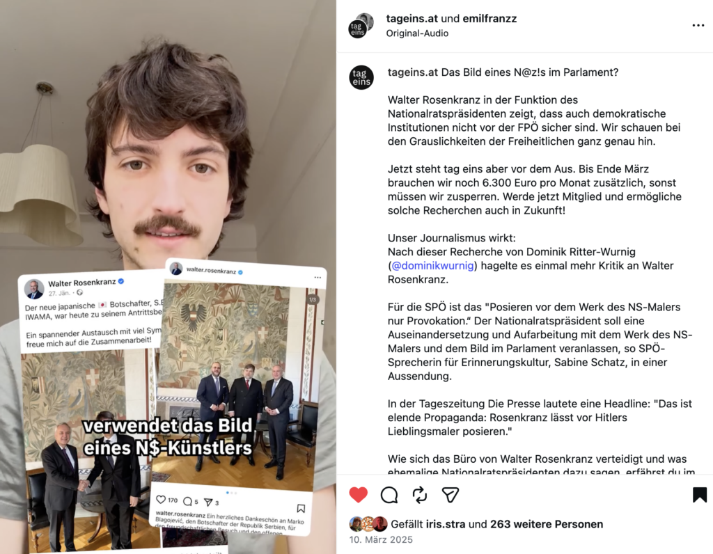 Screenshot: Social-Media-Video über Walter Rosenkranz