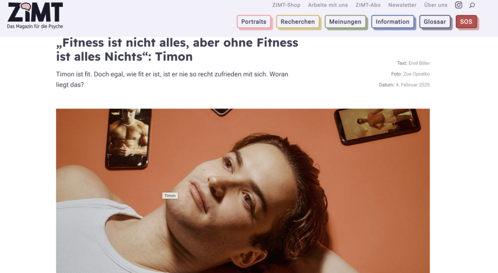 Screenshot: Zimt Magazin Fitness-Reportage